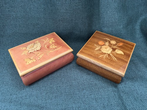 Vintage pair floral inlaid - vintage,