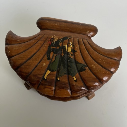 Vintage wood clam shell - vintage,