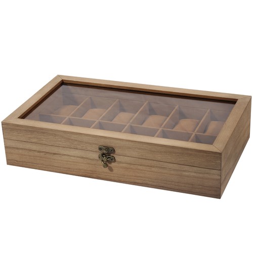 Scatola orologio slot legno - 12,