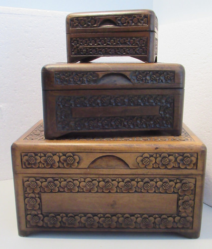 Carved wooden storage - wooden,