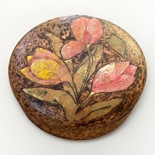 Antico coperchio scatola - , legno