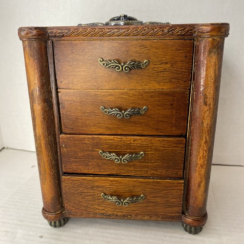 Vintage wood jewelry box with - vintage,
